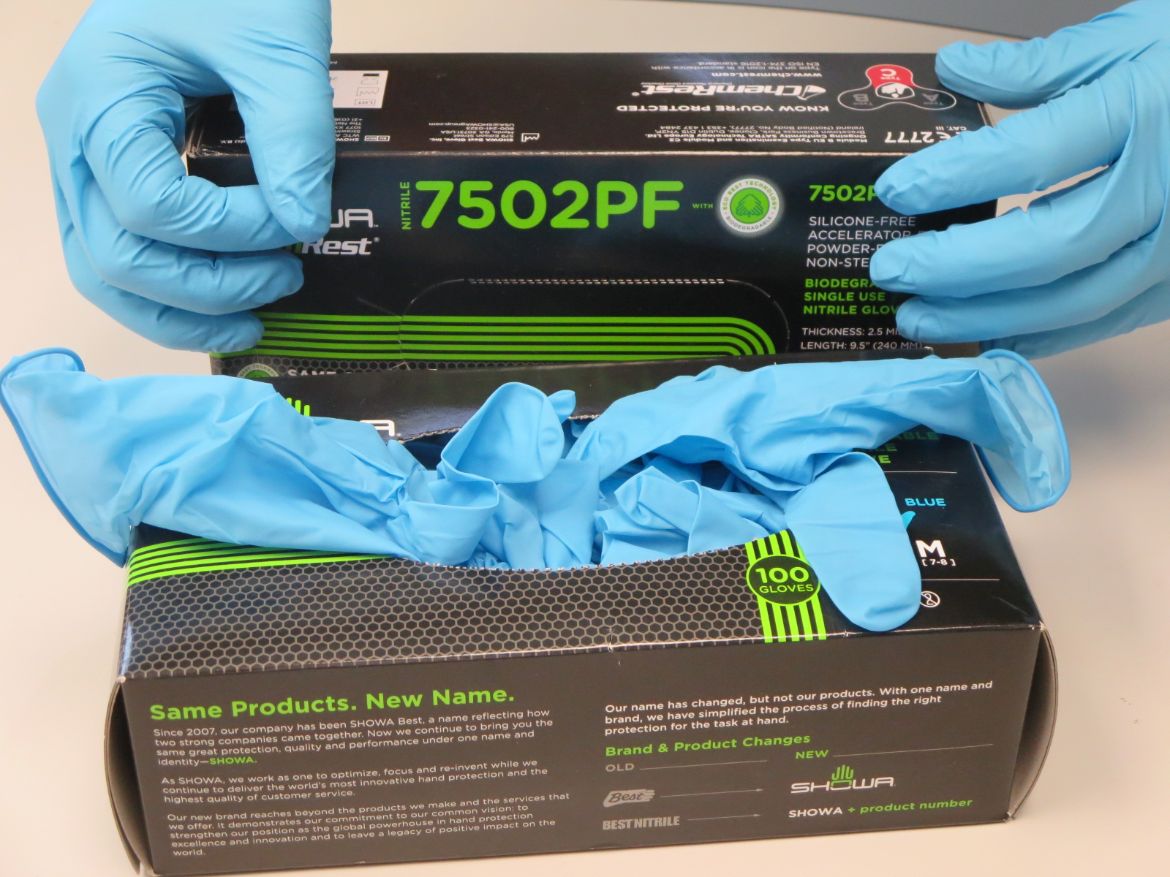 Biodegradable Nitrile Gloves- XS, single-use, powder-free, 2.5 mil, Blue, gen. use, 200bx/ 2000cs